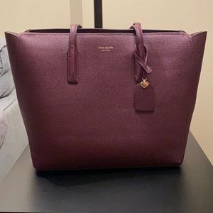 kate spade leather Margaux tote//large//Grenache